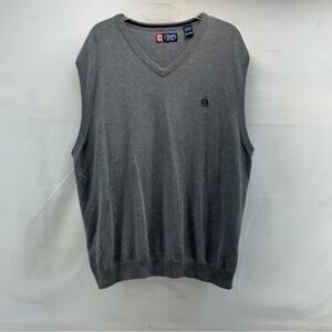 Chaps Gray V-Neck Men's XXL Sweater Vest